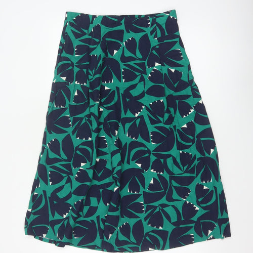 Seasalt Cornwall Women Green Floral A-Line Midi Skirt UK 10