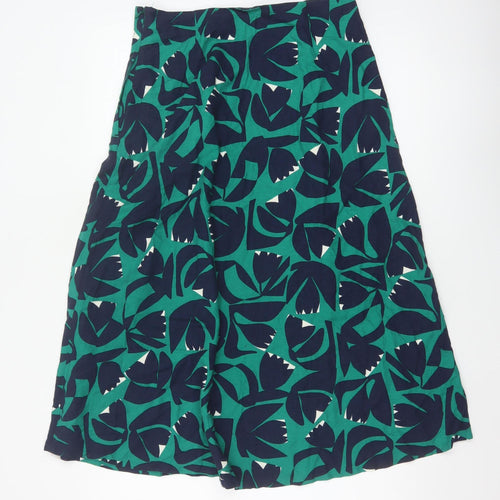 Seasalt Cornwall Women Green Floral A-Line Midi Skirt UK 10