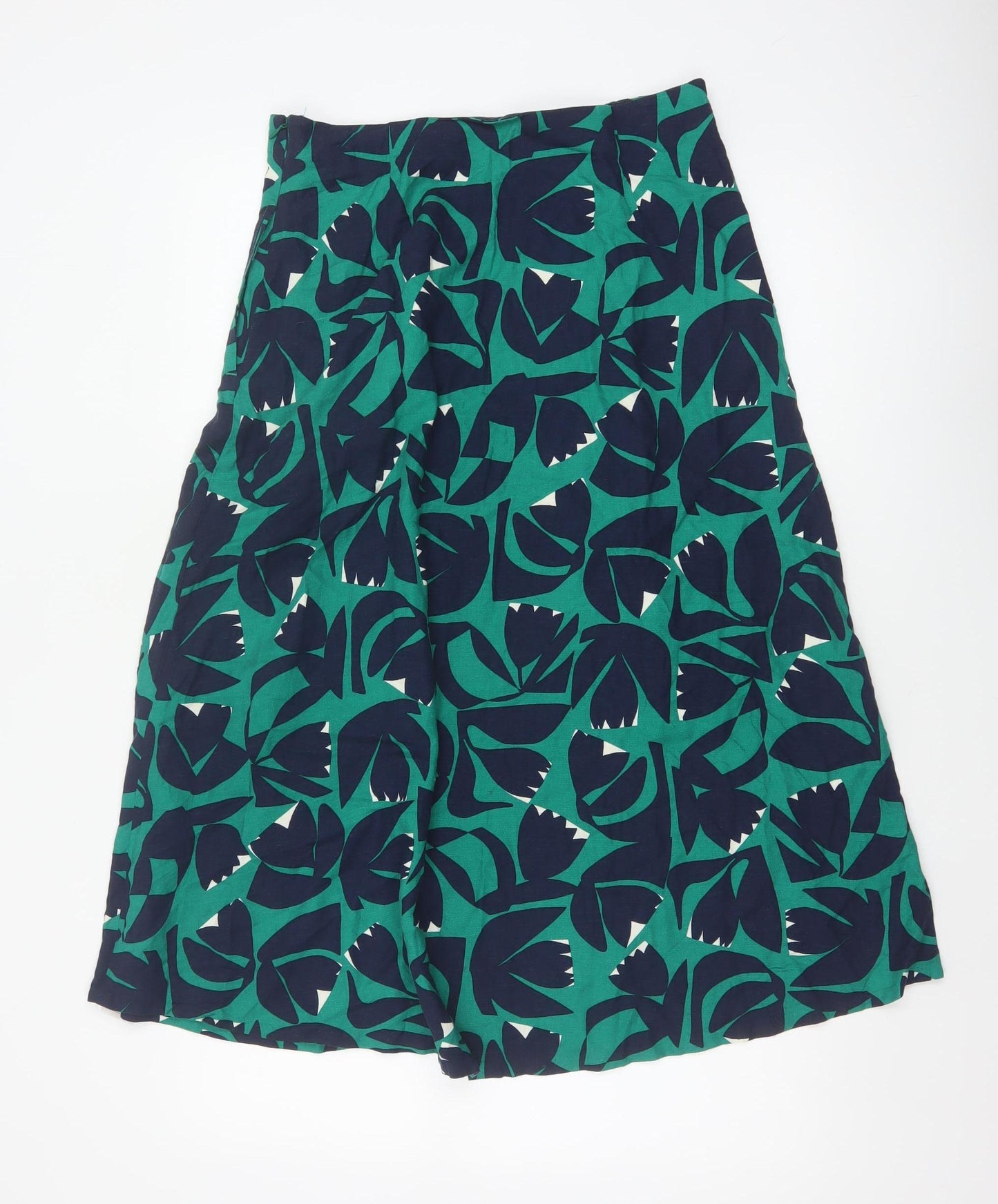 Seasalt Cornwall Women Green Floral A-Line Midi Skirt UK 10