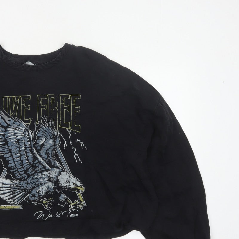 Additional view of ASOS Design Women Black UK 20 Oversized Eagle Graphic Pullover Sweatshirt