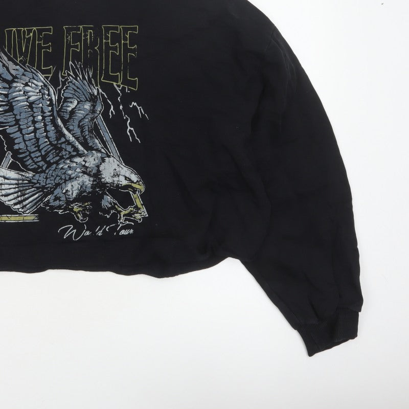 Additional view of ASOS Design Women Black UK 20 Oversized Eagle Graphic Pullover Sweatshirt