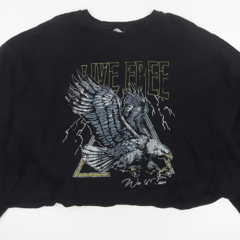 Additional view of ASOS Design Women Black UK 20 Oversized Eagle Graphic Pullover Sweatshirt