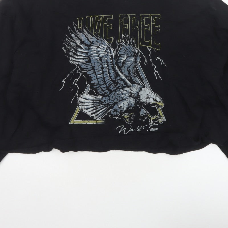 Additional view of ASOS Design Women Black UK 20 Oversized Eagle Graphic Pullover Sweatshirt