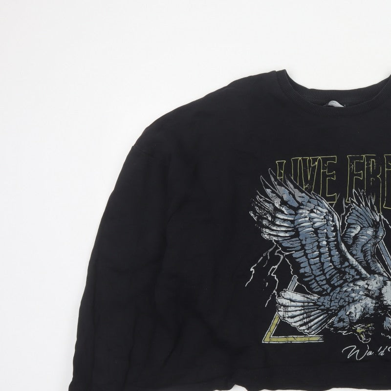 Additional view of ASOS Design Women Black UK 20 Oversized Eagle Graphic Pullover Sweatshirt