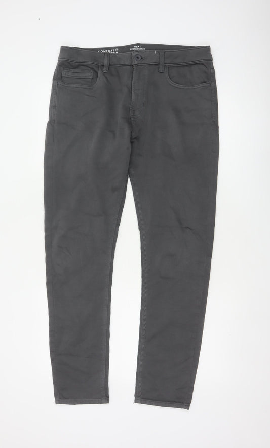 Next Men’s Grey 34R Performance Skinny Fit Stretch Trousers