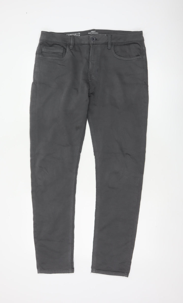 Next Men’s Grey 34R Performance Skinny Fit Stretch Trousers