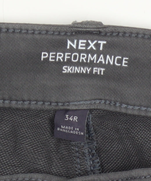 Next Men’s Grey 34R Performance Skinny Fit Stretch Trousers