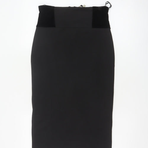 Kelly Ewing Collection Women Black UK 10 High Rise Velvet Pencil Skirt