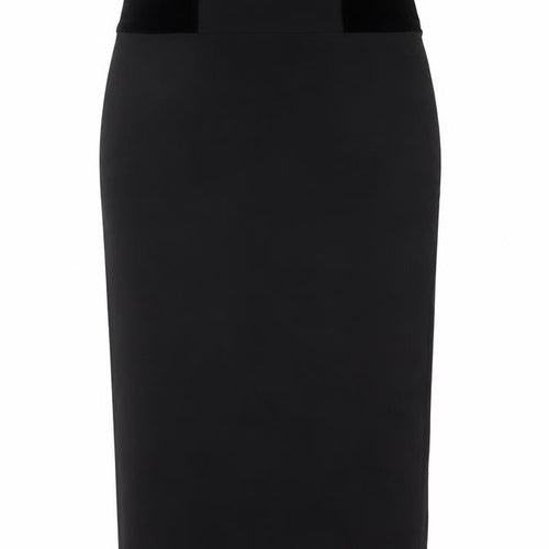 Kelly Ewing Collection Women Black UK 10 High Rise Velvet Pencil Skirt