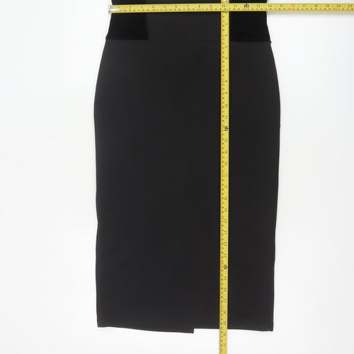 Kelly Ewing Collection Women Black UK 10 High Rise Velvet Pencil Skirt