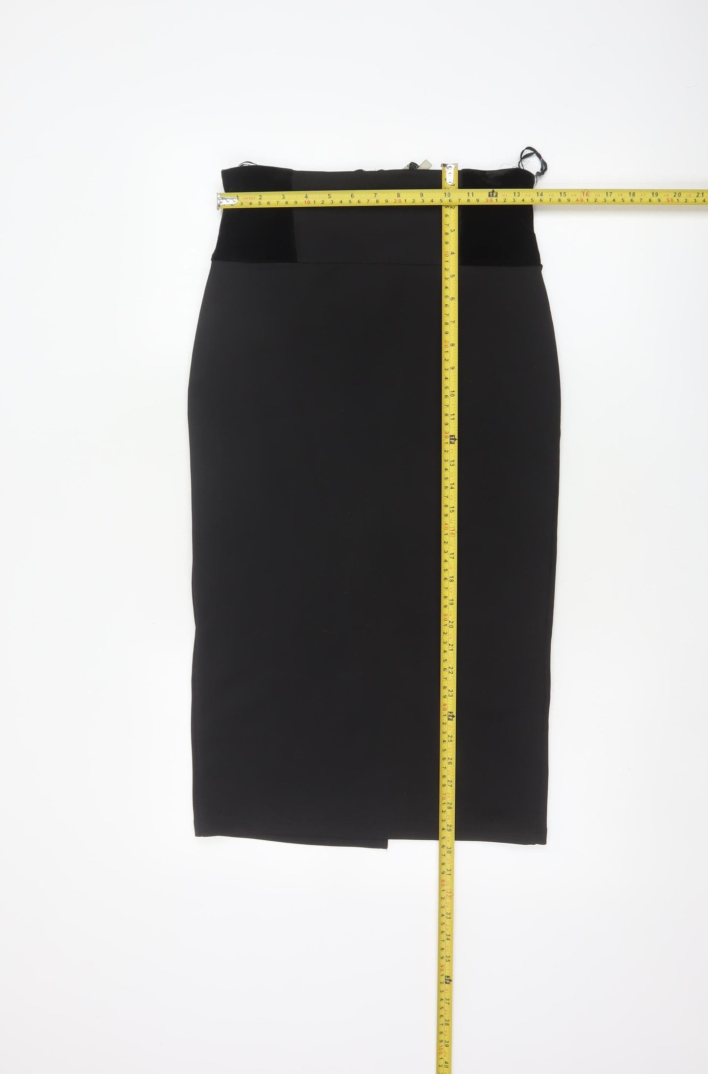 Kelly Ewing Collection Women Black UK 10 High Rise Velvet Pencil Skirt