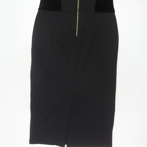 Kelly Ewing Collection Women Black UK 10 High Rise Velvet Pencil Skirt