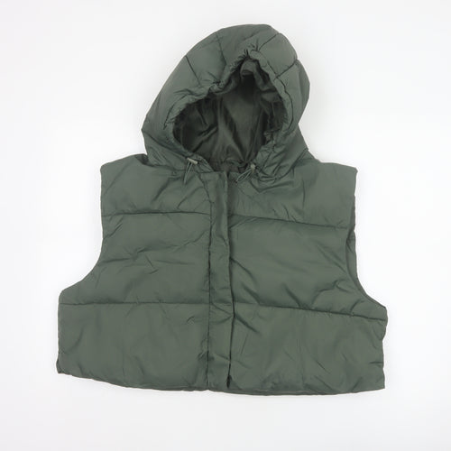 ASOS 4505 Women’s Green UK 12 Hooded Quilted Puffer Gilet Waistcoat