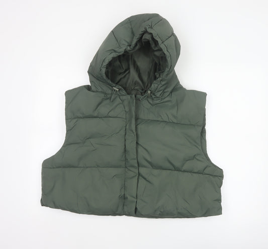 ASOS 4505 Women’s Green UK 12 Hooded Quilted Puffer Gilet Waistcoat