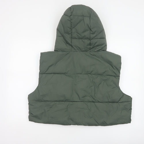 ASOS 4505 Women’s Green UK 12 Hooded Quilted Puffer Gilet Waistcoat