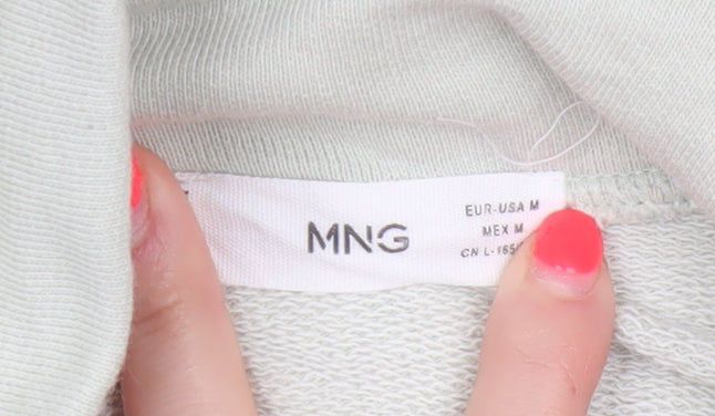 MNG Women’s Green M Hooded Quarter Zip Pullover Sweatshirt