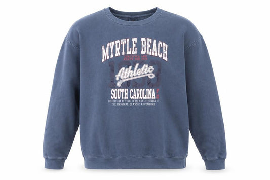 Comfort Colors Men's Blue L Pullover Sweatshirt Myrtle Beach Graphic