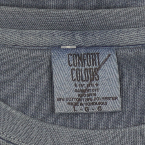 Comfort Colors Men's Blue L Pullover Sweatshirt Myrtle Beach Graphic