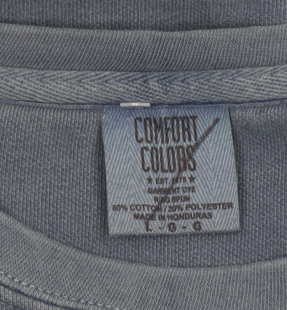 Comfort Colors Men's Blue L Pullover Sweatshirt Myrtle Beach Graphic