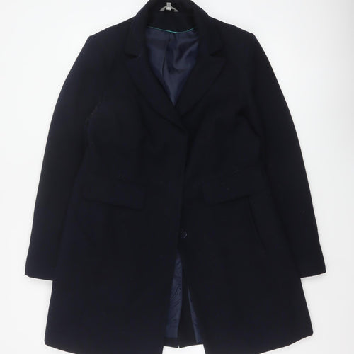 Marks & Spencer Women's Navy UK 14 Single-Breasted Mid-Length Overcoat