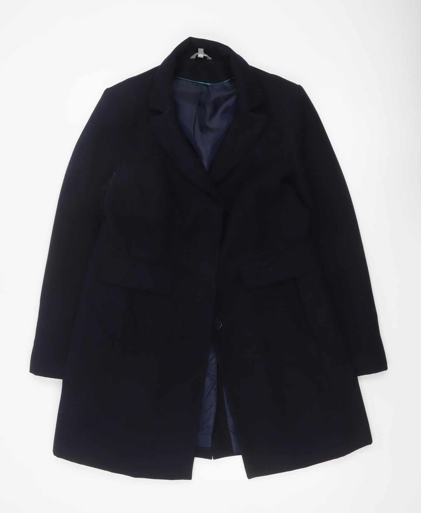 Marks & Spencer Women's Navy UK 14 Single-Breasted Mid-Length Overcoat