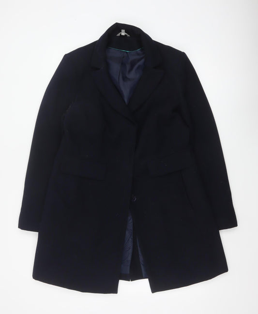 Marks & Spencer Women's Navy UK 14 Single-Breasted Mid-Length Overcoat