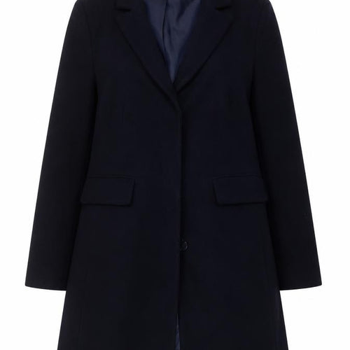 Marks & Spencer Women's Navy UK 14 Single-Breasted Mid-Length Overcoat