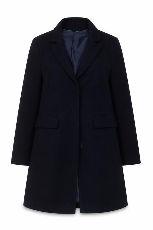 Marks & Spencer Women's Navy UK 14 Single-Breasted Mid-Length Overcoat