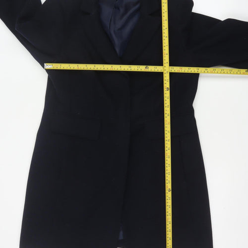 Marks & Spencer Women's Navy UK 14 Single-Breasted Mid-Length Overcoat