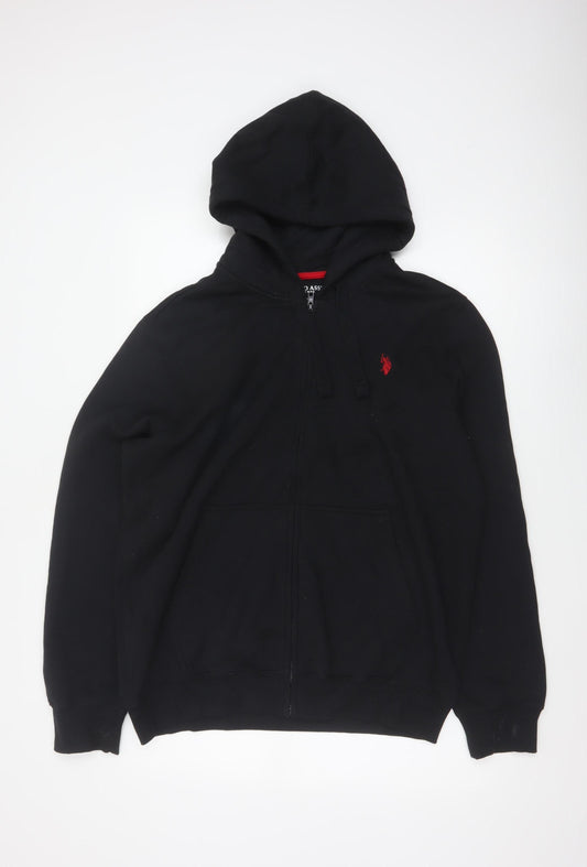 U.S. Polo Assn. Men’s Black L Full Zip Logo Hoodie
