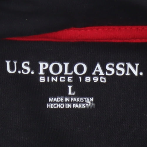 U.S. Polo Assn. Men’s Black L Full Zip Logo Hoodie