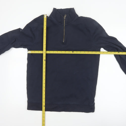 Ted Baker Men’s Blue L 1/4 Zip High Neck Pullover Sweatshirt