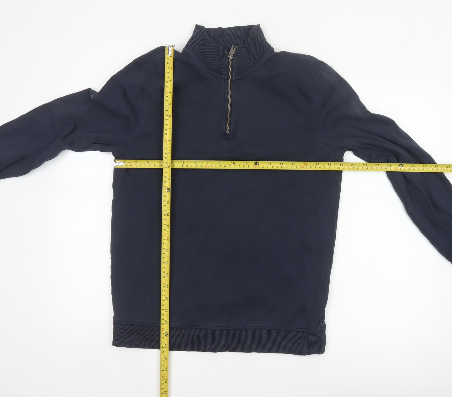 Ted Baker Men’s Blue L 1/4 Zip High Neck Pullover Sweatshirt