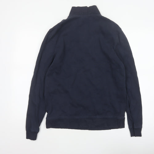 Ted Baker Men’s Blue L 1/4 Zip High Neck Pullover Sweatshirt