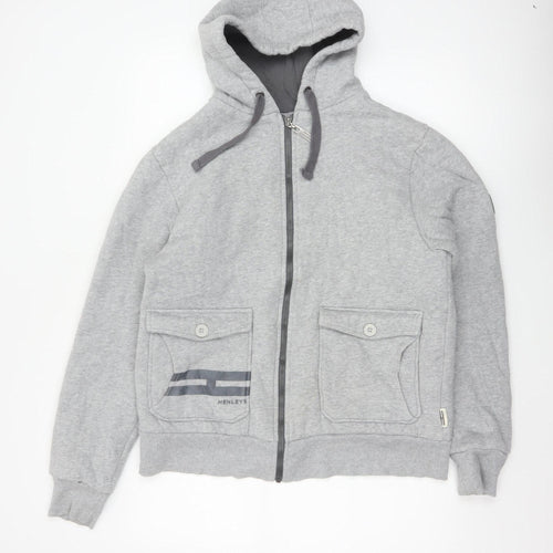 Henleys Unisex Adults Grey M Full Zip Hooded Fleece Hoodie