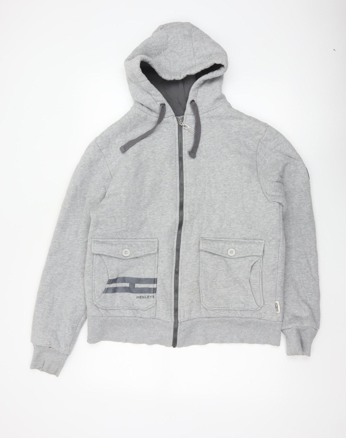 Henleys Unisex Adults Grey M Full Zip Hooded Fleece Hoodie