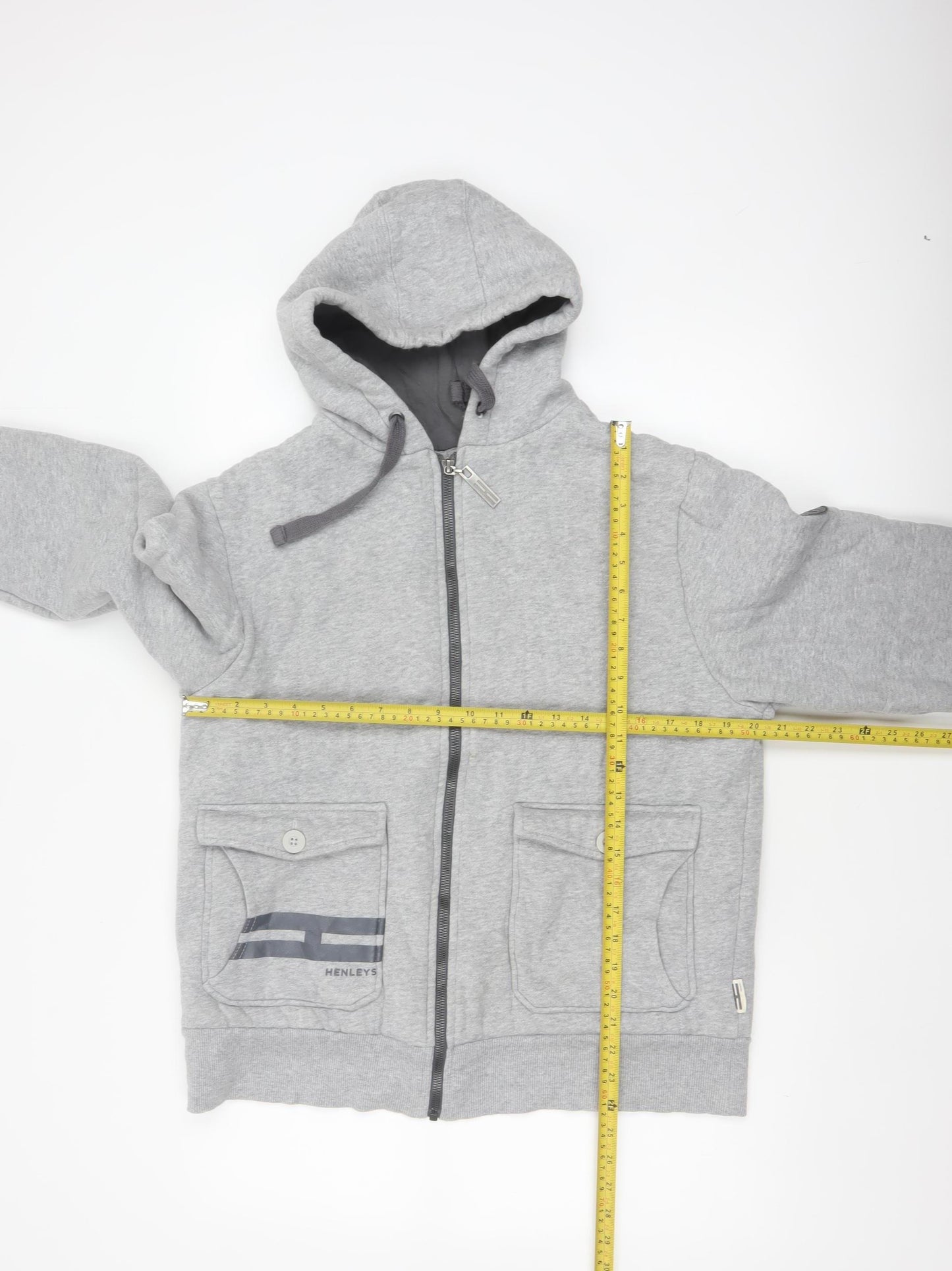 Henleys Unisex Adults Grey M Full Zip Hooded Fleece Hoodie