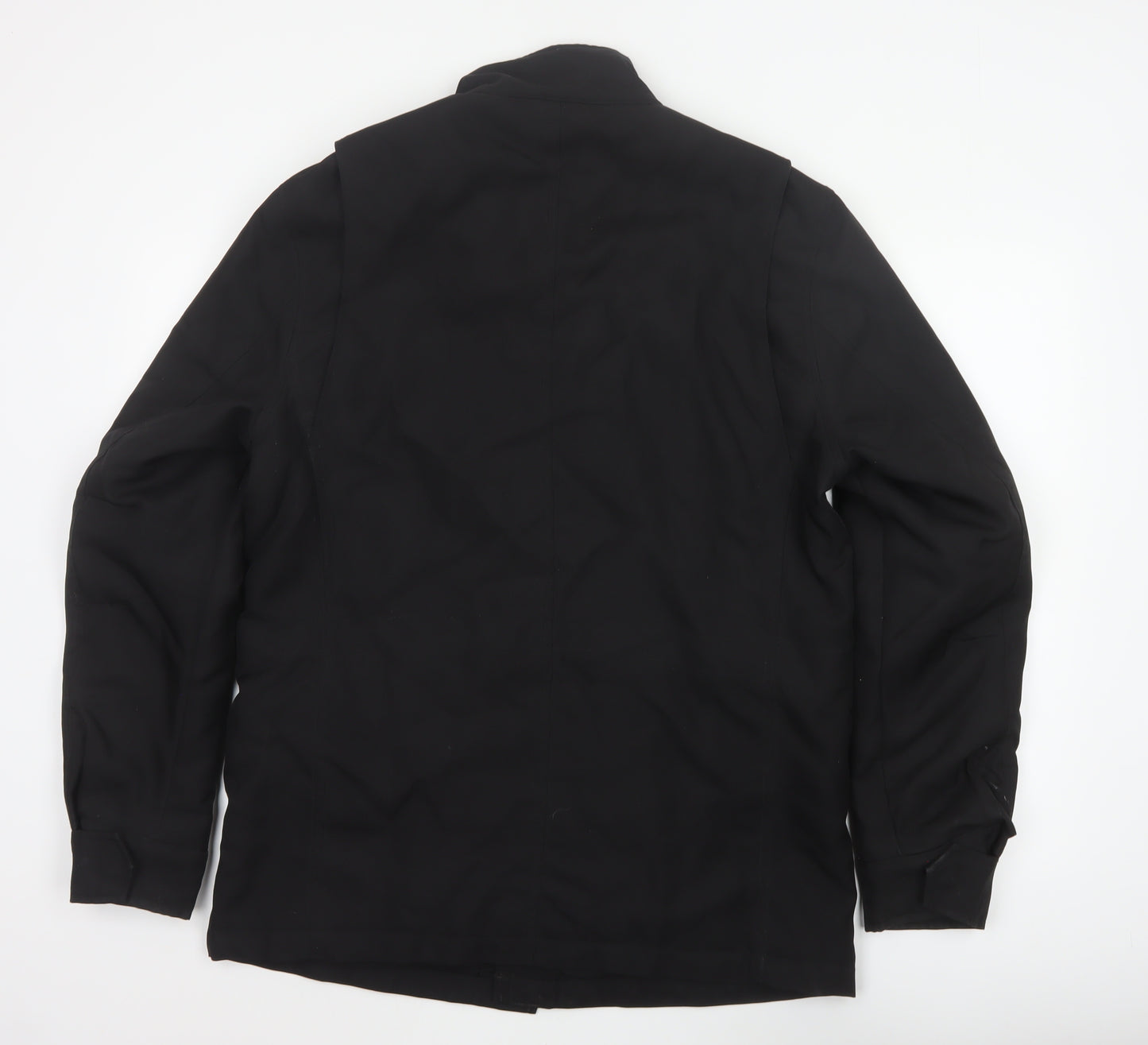 Reiss Men Black M Military Jacket Padded 4 Pocket Stand-Up Collar