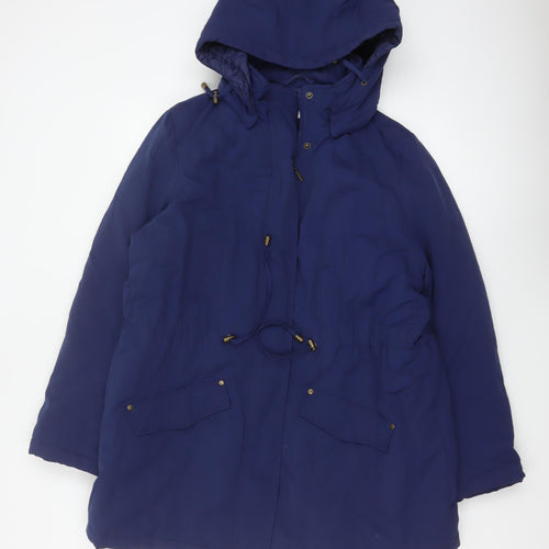BHS Women's Navy Blue Size 16 Hooded Padded Parka Jacket