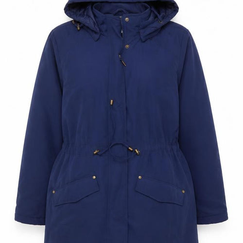 BHS Women's Navy Blue Size 16 Hooded Padded Parka Jacket