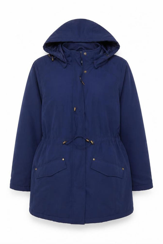 BHS Women's Navy Blue Size 16 Hooded Padded Parka Jacket
