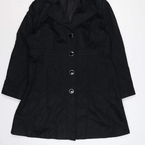 Marks and Spencer Women’s Black UK 16 Long Cotton Overcoat