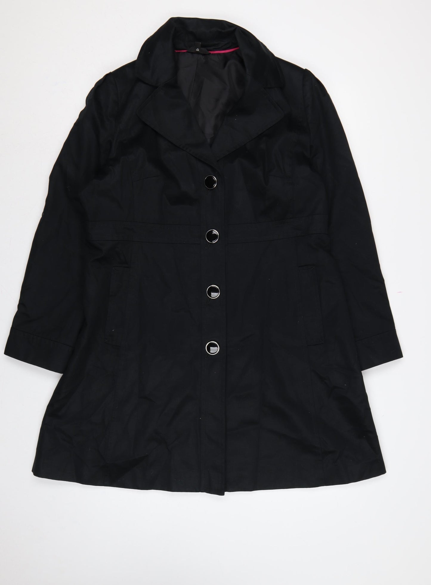 Marks and Spencer Women’s Black UK 16 Long Cotton Overcoat