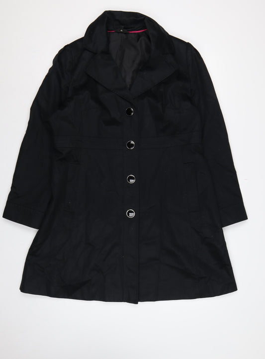 Marks and Spencer Women’s Black UK 16 Long Cotton Overcoat