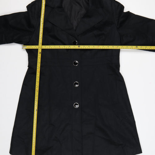 Marks and Spencer Women’s Black UK 16 Long Cotton Overcoat