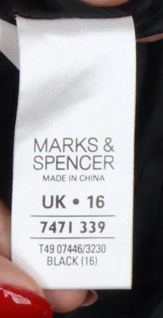 Marks and Spencer Women’s Black UK 16 Long Cotton Overcoat