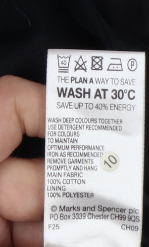 Marks and Spencer Women’s Black UK 16 Long Cotton Overcoat