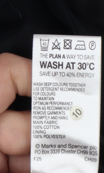 Marks and Spencer Women’s Black UK 16 Long Cotton Overcoat