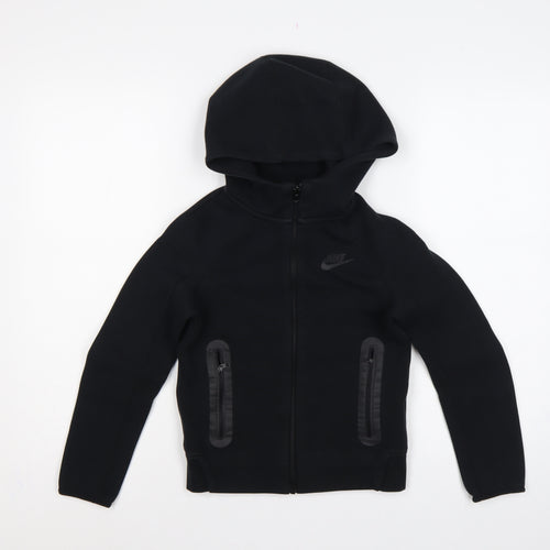 Nike Unisex Kids Black 8-9 Years Full Zip Hooded Fleece Hoodie
