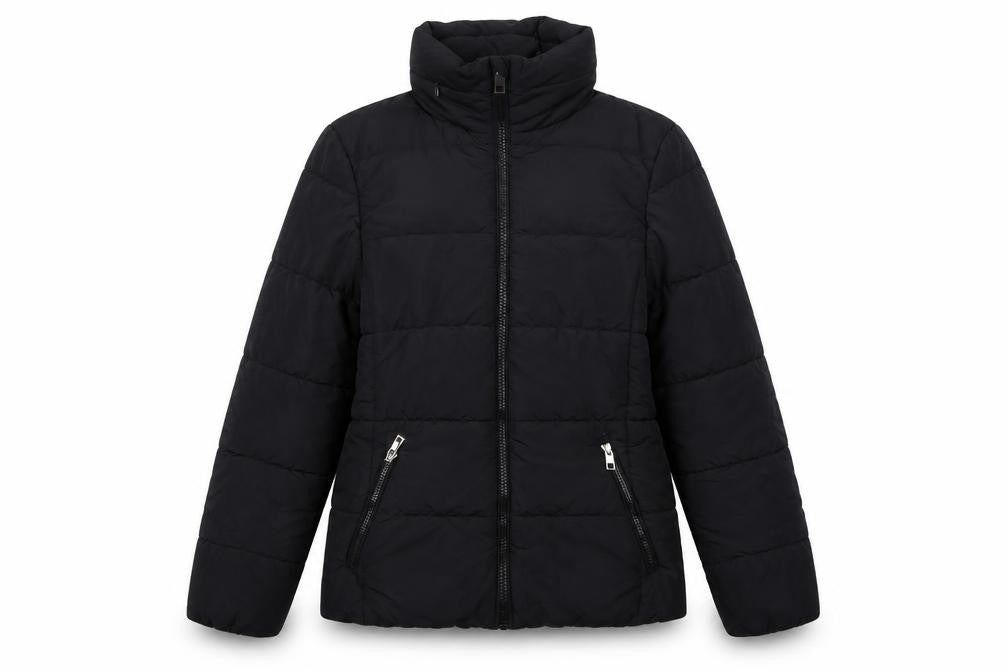 Marks and Spencer Women Black UK 8 Puffer Jacket Quilted Zip